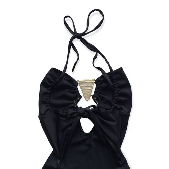 🔃Luxury Sexy Exotic Glamorous Black Evening Dress Gown - Picture 6 of 9